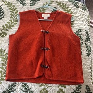 Tally Ho Red Orange Wool sweater vest